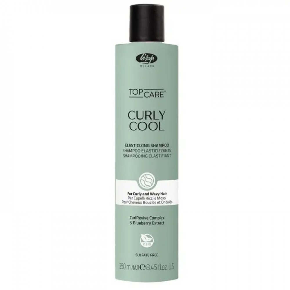 Бессульфатный шампунь для кудрявых и волнистых волос Lisap Curly Cool Elasticizing Shampoo, 250 мл