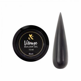 Моделирующий гель витражный чёрний F.O.X Vitrage Builder gel Black, 15 ml