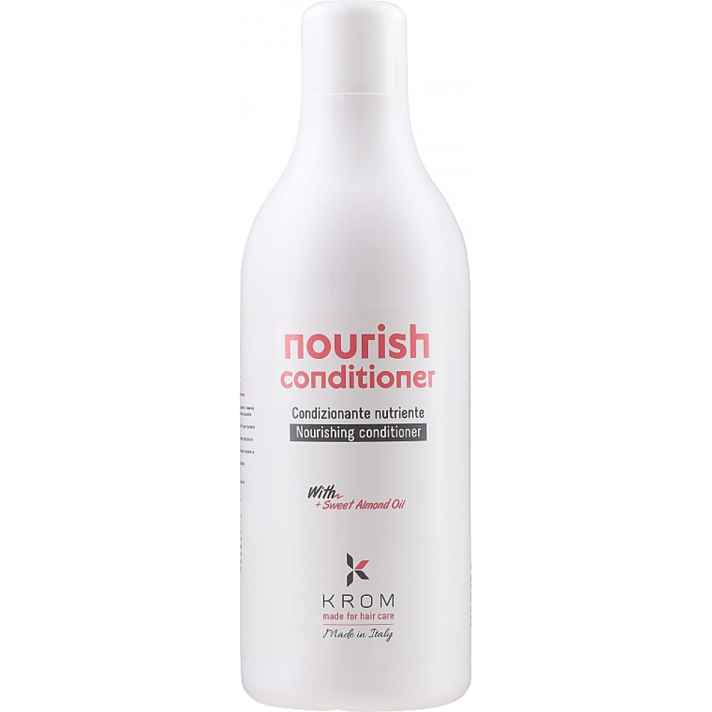 Питательный кондиционер для волос KROM NOURISH с экстрактом сладкого миндаля, 1000 мл