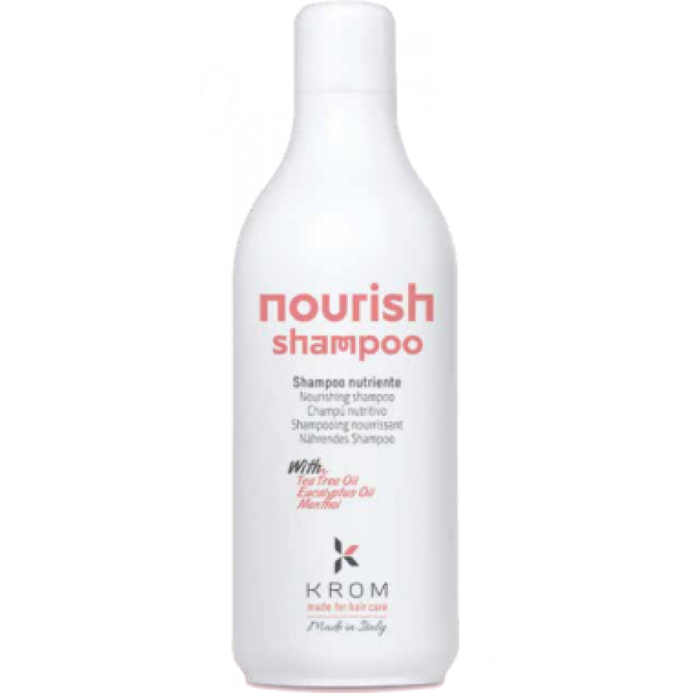 Питательный шампунь для волос KROM NOURISH с экстрактом сладкого миндаля, 1000 мл