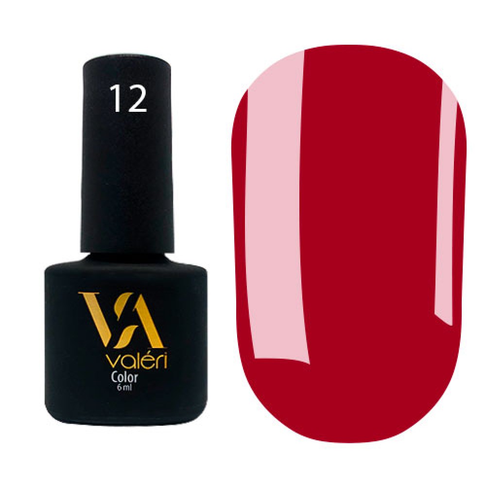 Гель-лак Valeri Color № 012 (алый красный, эмаль), 6 мл