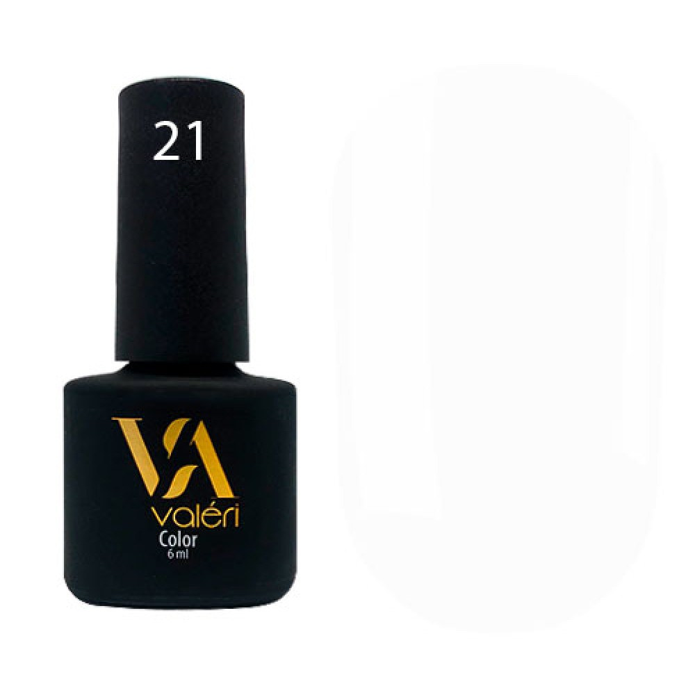 Гель-лак Valeri Color № 021 (белый, эмаль), 6 мл