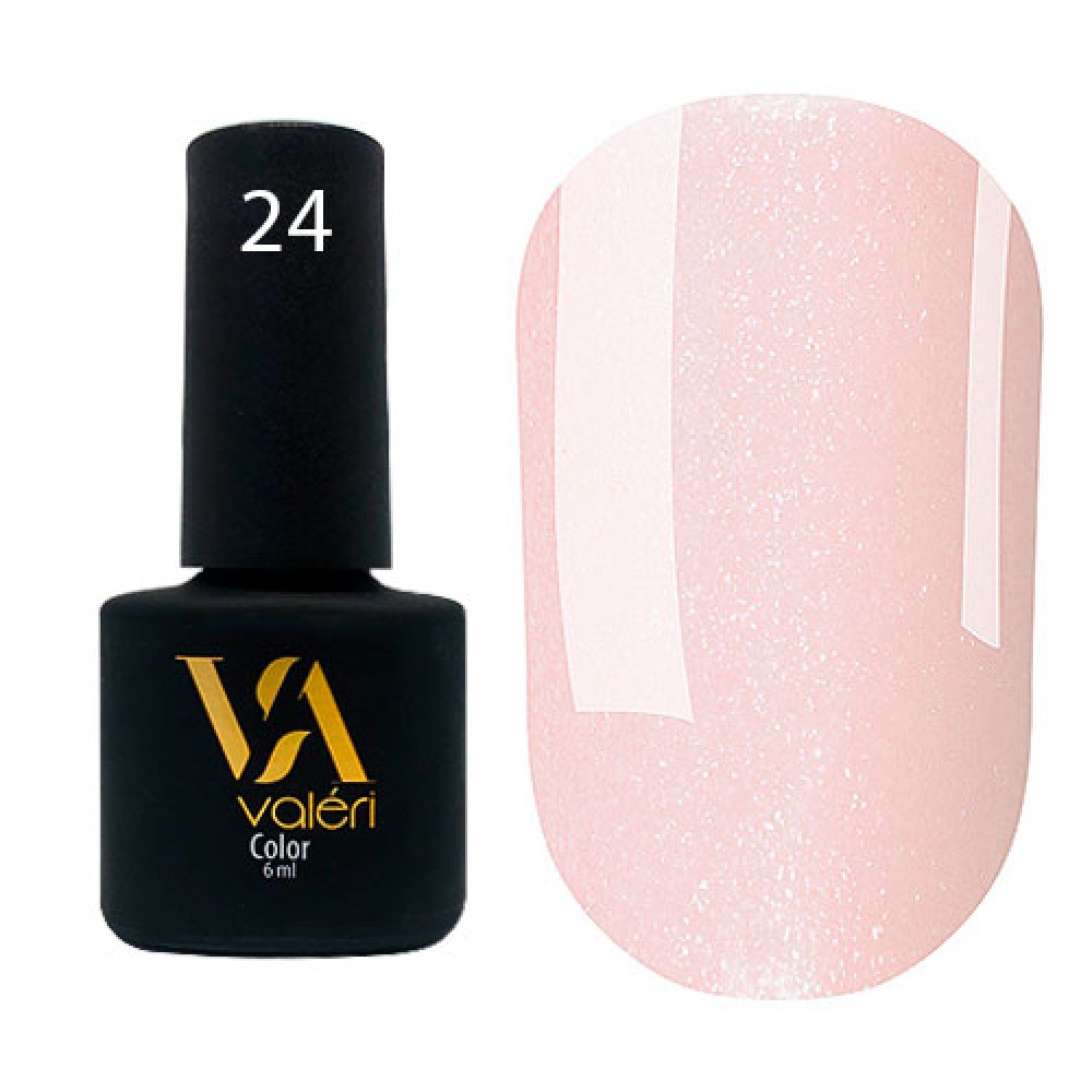 Гель-лак Valeri Color № 024 (нежно-розовый, микроблеск), 6 мл
