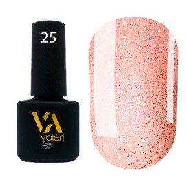 Гель-лак Valeri Color № 025 (персиковый с блестками), 6 мл