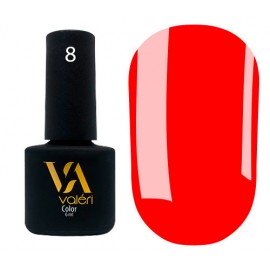 Гель-лак Valeri Color №008 (неоновий червоний, емаль), 6 мл