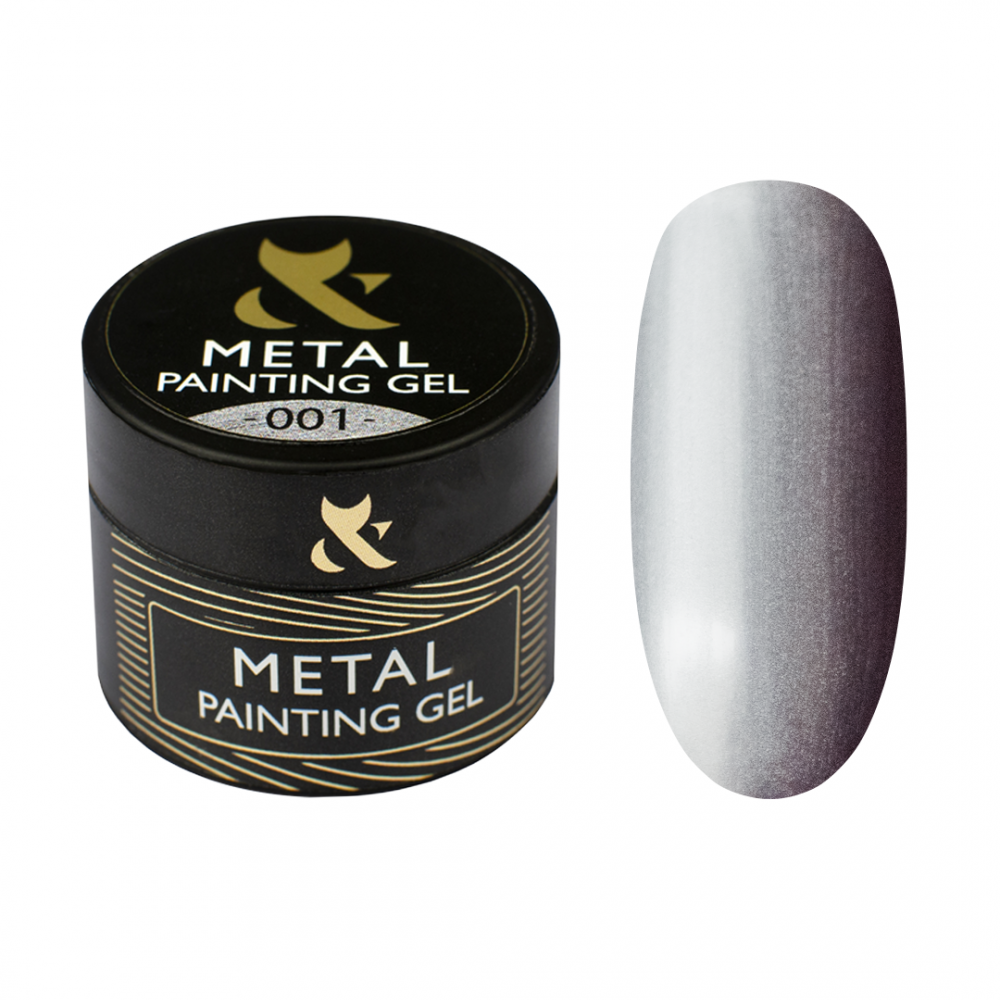 Металлическая гель-краска для дизайна F.O.X Metal painting gel 001, 5 мл