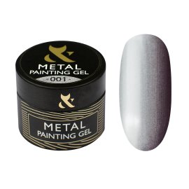 Металлическая гель-краска для дизайна F.O.X Metal painting gel 001, 5 мл