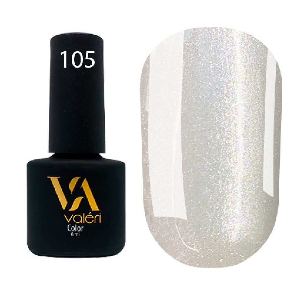 Гель-лак Valeri Color № 105 (жемчужный, микроблеск), 6 мл