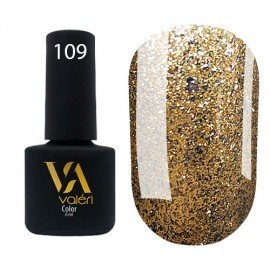 Гель-лак Valeri Color № 109 (золотой с серебренными блестками), 6 мл