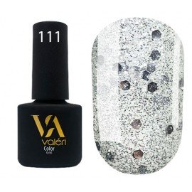 Гель-лак Valeri Color № 111 (прозрачный с серебрянными блестками), 6 мл