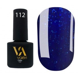 Гель-лак Valeri Color № 112 (темно-синий с синими блестками), 6 мл