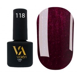 Гель-лак Valeri Color № 118 (темно-вишневый с микроблеском), 6 мл