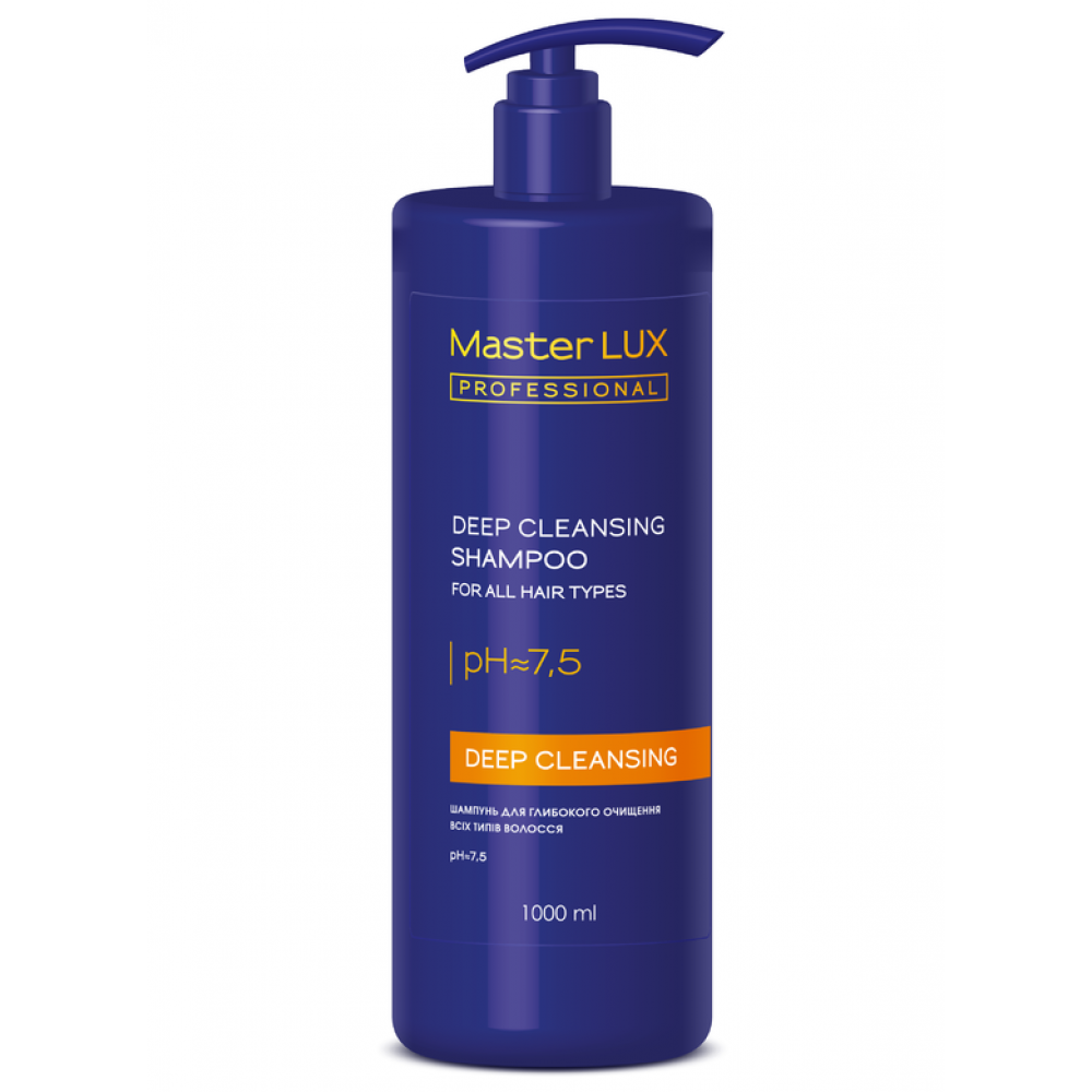 Шампунь для глубокой очистки для всех типов волос с дозатором Master LUX professional, 1000 мл