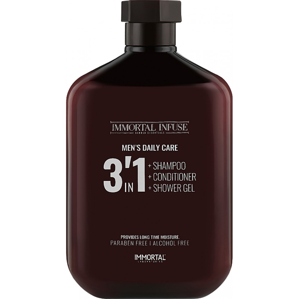 Шампунь для волос 3в1 Immortal Infuse Men’s Daily Care 3 in 1 (шапунь, кондиционер, гель для душа), 500 мл