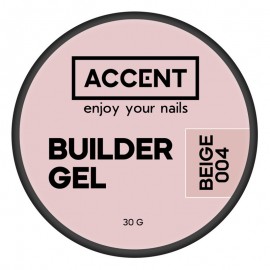 Моделирующий гель бежевий 004 Builder gel beige 004 Accent, 30 мл