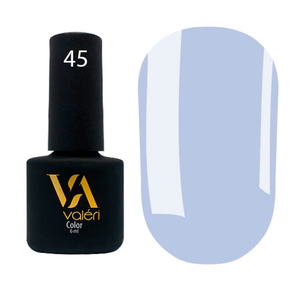 Гель-лак Valeri Color № 045 (холодный светло-синий, эмаль), 6 мл
