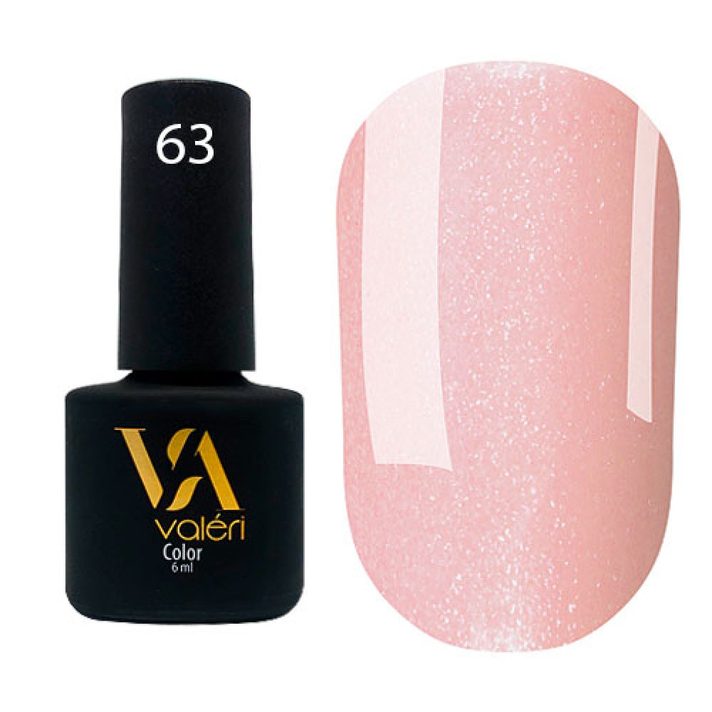 Гель-лак Valeri Color № 063 (персиково-розовый, эмаль), 6 мл
