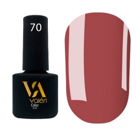 Гель-лак Valeri Color № 070 (приглушенный красно-коричневый, эмаль), 6 мл