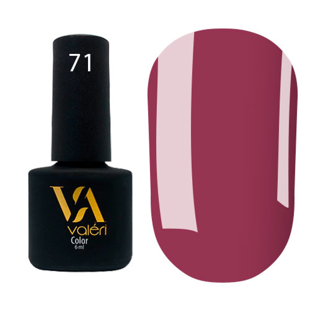 Гель-лак Valeri Color № 071 (темно-розовый, эмаль), 6 мл