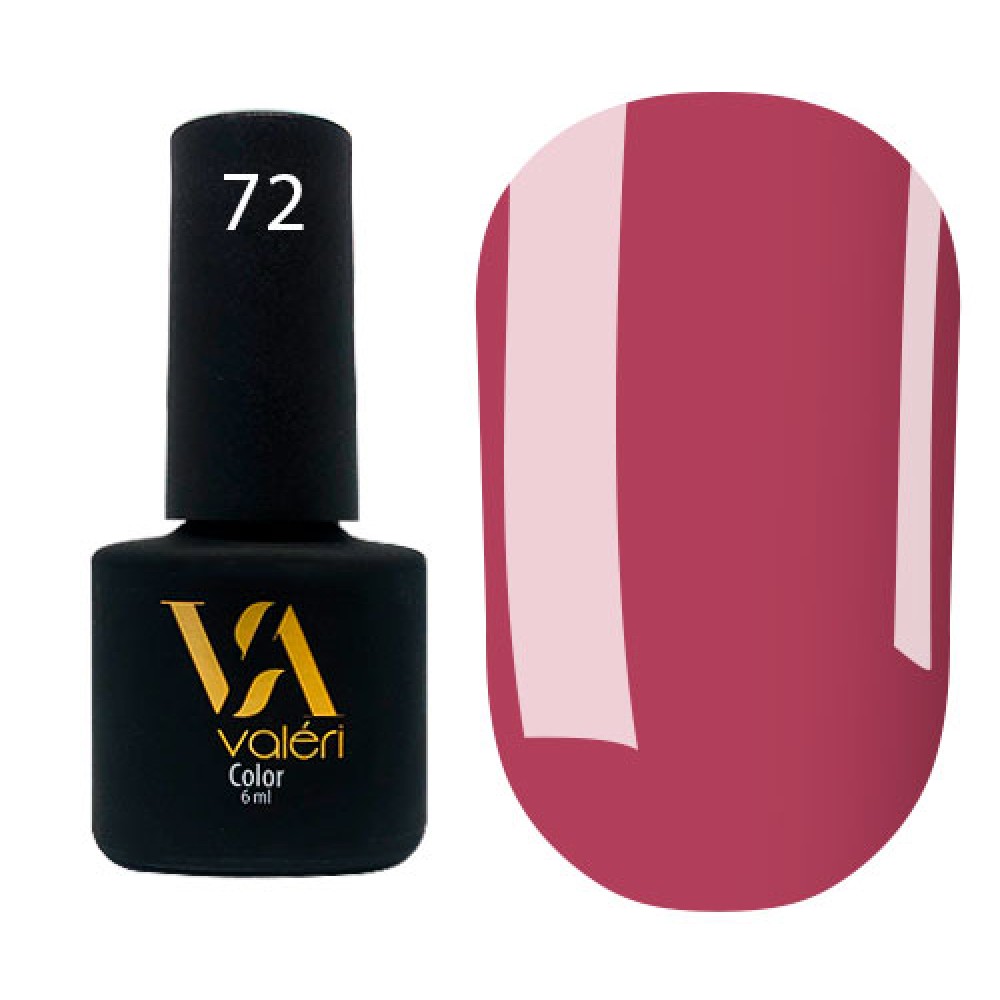Гель-лак Valeri Color № 072 (ягодный розовый, эмаль), 6 мл