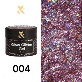 Гель для дизайна F.O.X Glow Glitter Gel 004, 5 мл