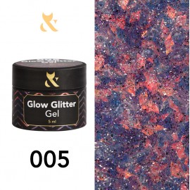 Гель для дизайна F.O.X Glow Glitter Gel 005, 5 мл