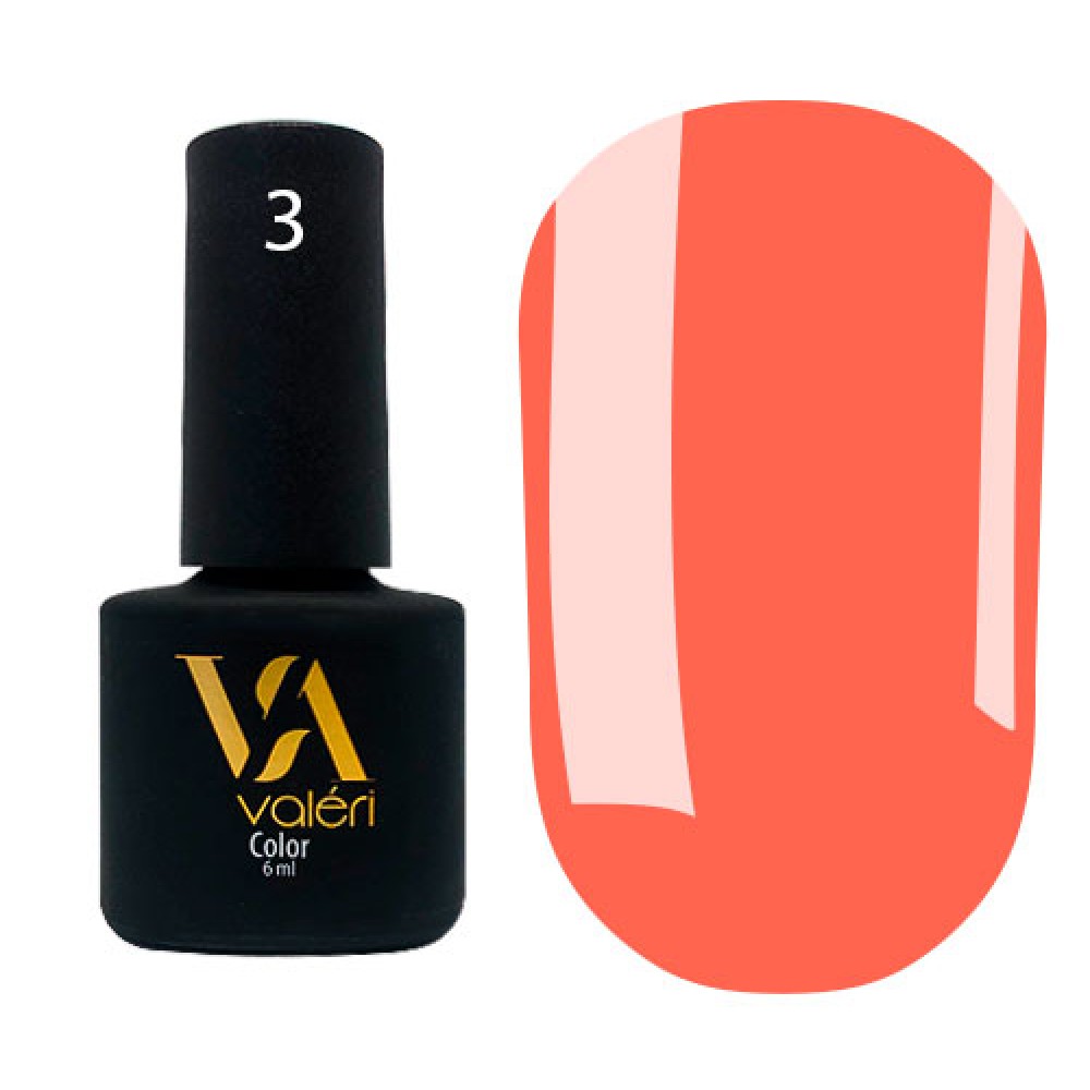 Гель-лак Valeri Color № 003 (персиково-оранжевый, эмаль), 6 мл