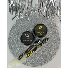 Гель-краска металлическая золотая Valeri Gold Metal Gel, 5 мл