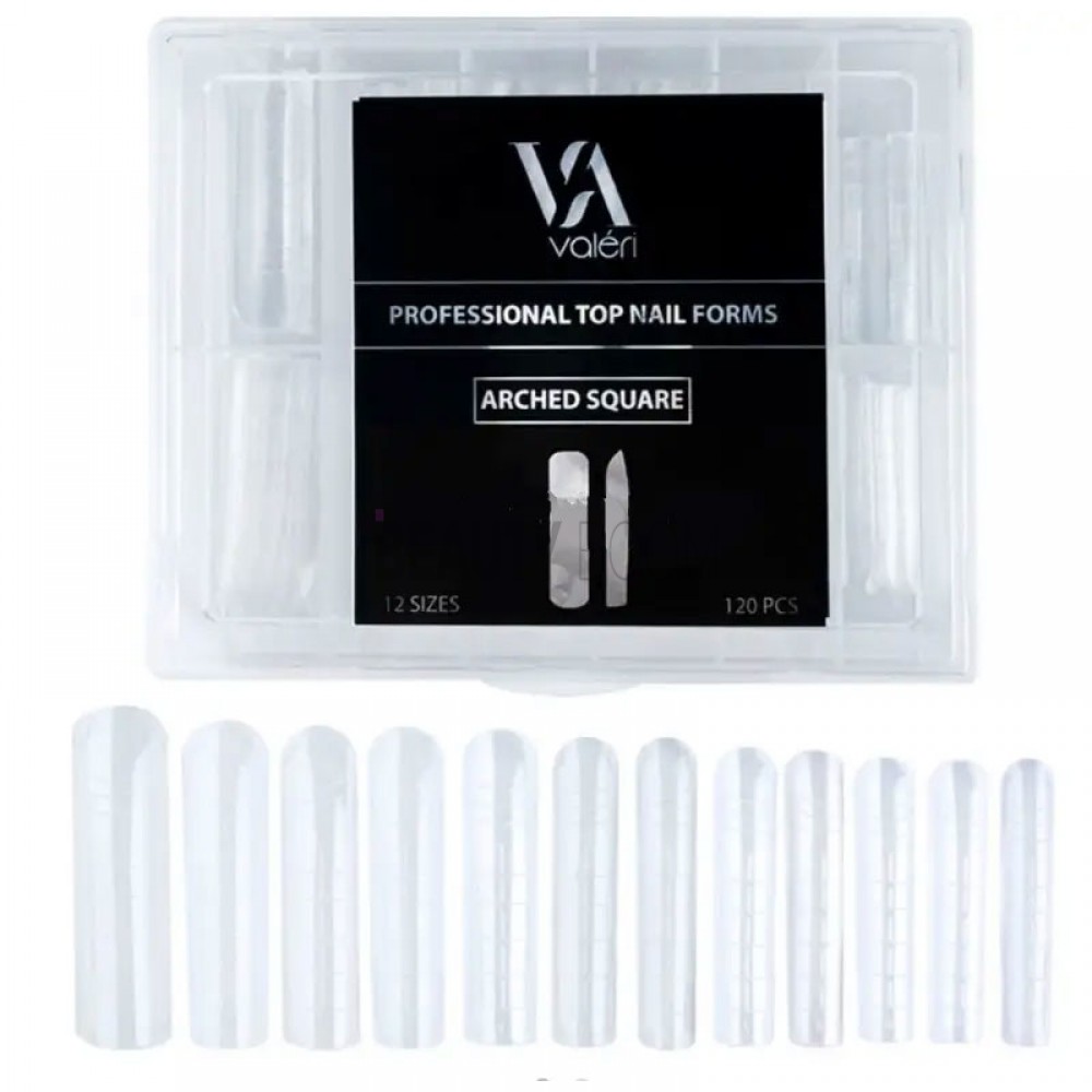 Верхние формы Арочный квадрат Valeri Top Nail Forms Arched Square (120 шт.)