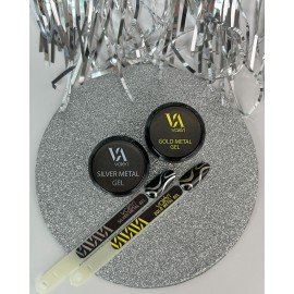 Гель-краска металлическая золотая Valeri Gold Metal Gel, 5 мл
