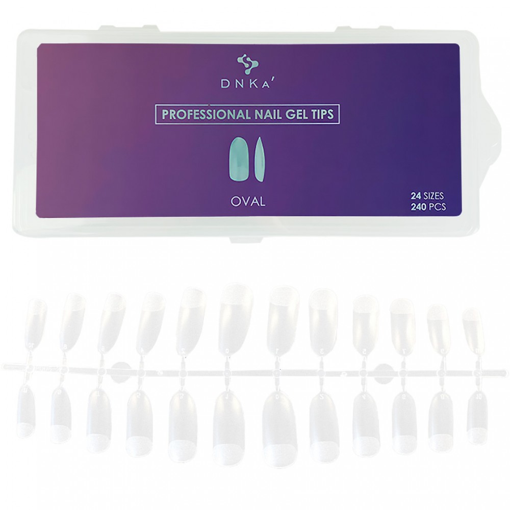 Гелевые типсы Professional Nail Gel Tips Oval (овал) DNKa, 240pcs