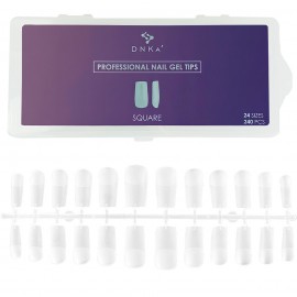 Гелевые типсы Professional Nail Gel Tips Square (квадрат) DNKa, 240pcs