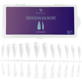 Гелевые типсы Professional Nail Gel Tips L-Stilleto (длинный стилет) DNKa, 240pcs