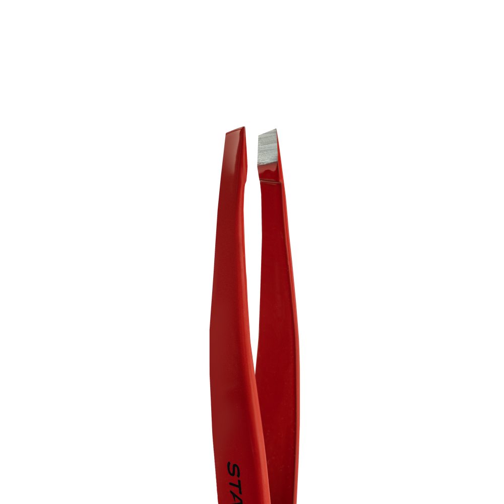 Пинцет для бровей EXPERT 11 TYPE 4r (узкие скошенные кромки), красный