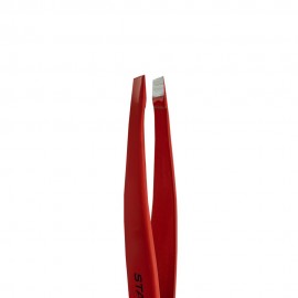 Пинцет для бровей EXPERT 11 TYPE 4r (узкие скошенные кромки), красный