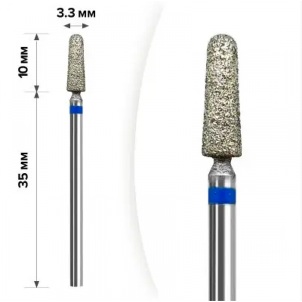М-003 Алмазная насадка Конус удл. остр. Blue 3.3*10