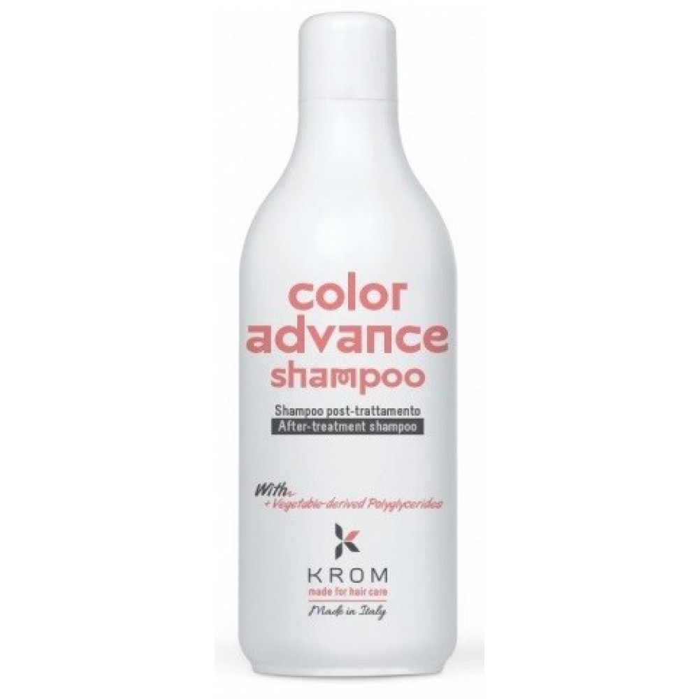 Шампунь поддерживающий цвет волос KROM COLOR EDVANCE с растительными полиглицеридами, 1000 мл