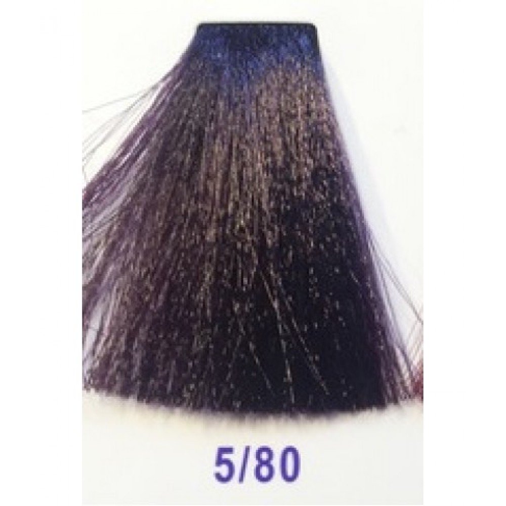5/80 Крем-фарба для волосся з низьким вмістом аміаку DCM HOP Complex Hair Color Cream світлий шатен інтенсивний фіолетовий, 100 мл