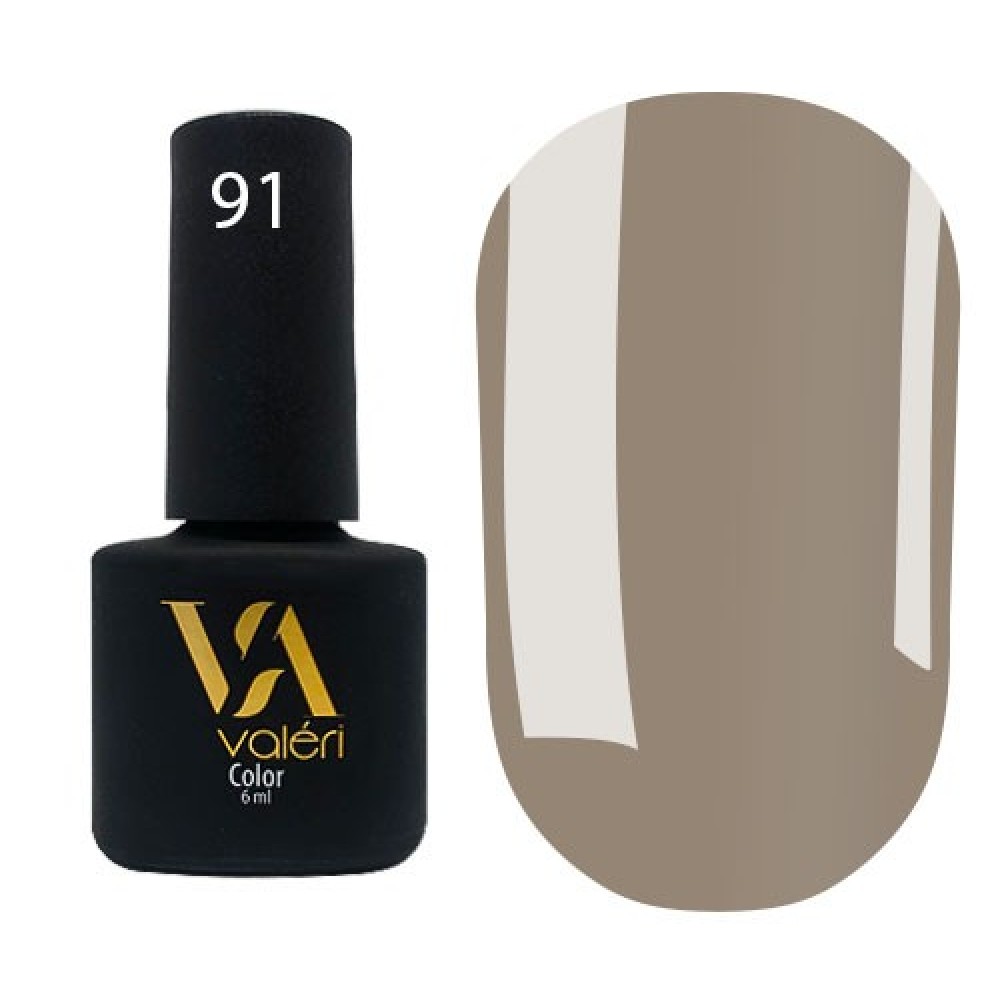Гель-лак Valeri Color № 091 (холодный бежевый, эмаль), 6 мл