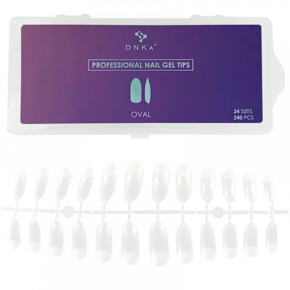 Гелевые типсы Professional Nail Gel Tips Oval (овал) DNKa, 240pcs