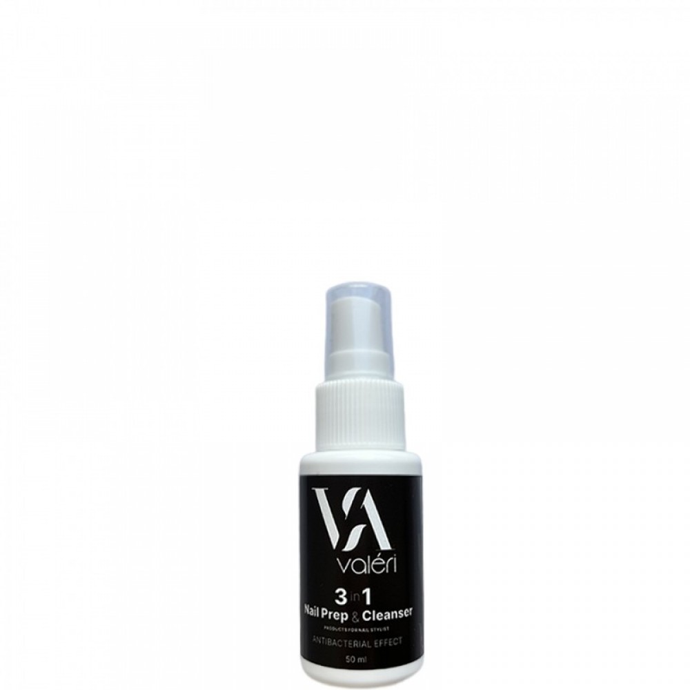 Средство для дезинфекции, обезжиривания и снятия липкого слоя Valeri 3In1 Nail Prep & Cleanser, 50 мл