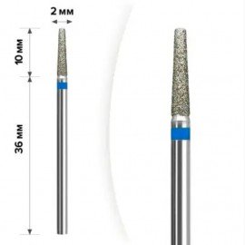 Фреза алмазна для манікюру mART (M-014) - Конус Blue 2*10 мм