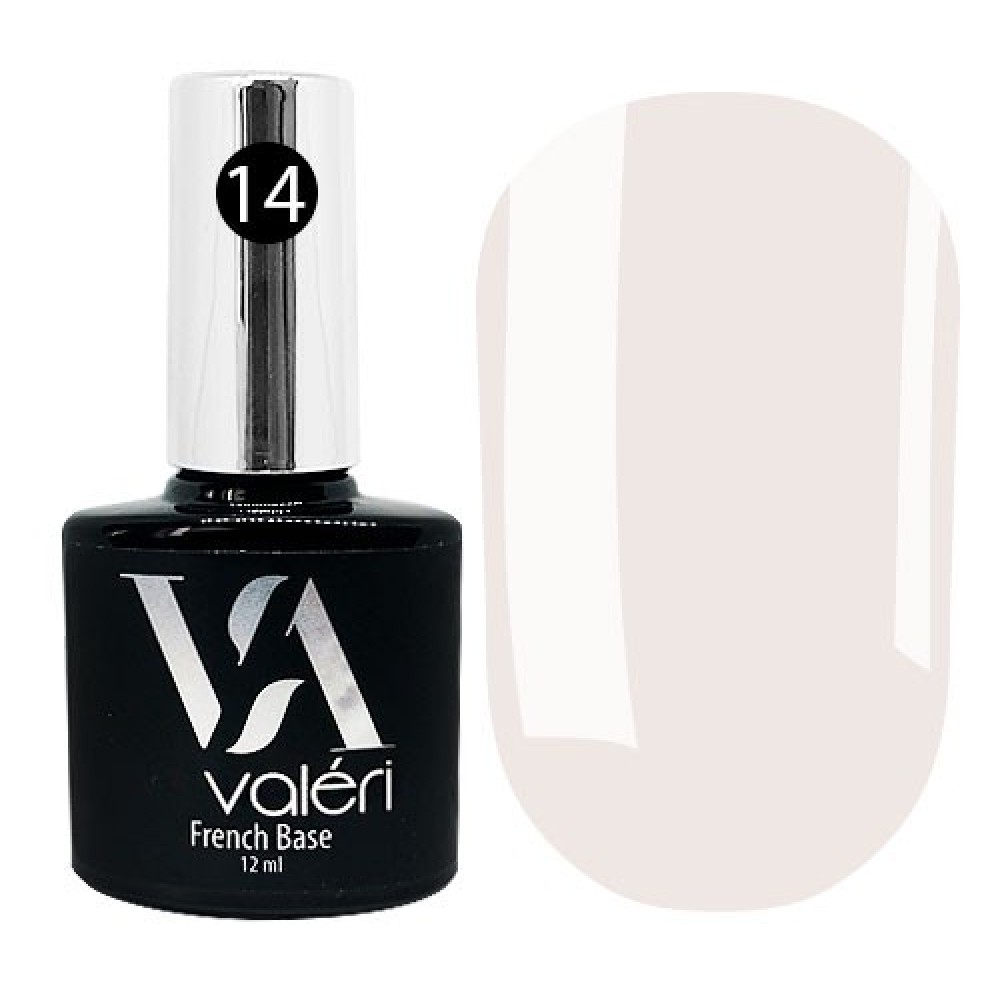 Valeri French Base № 14 - камуфлирующая база (приглушенный бежево-лиловый, эмаль), 12 мл