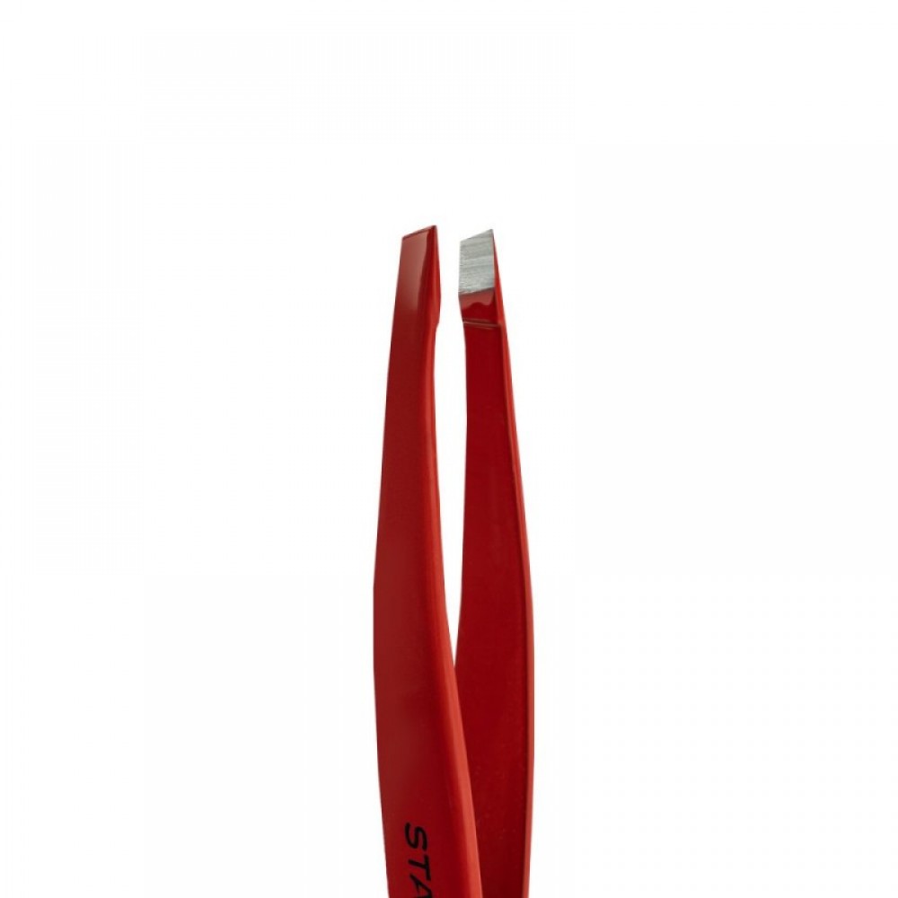 Пинцет для бровей EXPERT 11 TYPE 4r (узкие скошенные кромки), красный