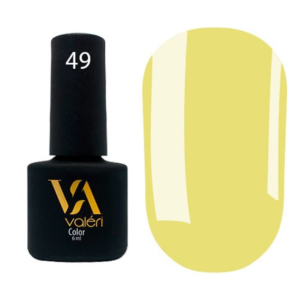 Гель-лак Valeri Color № 049 (оливково-желтый, эмаль), 6 мл