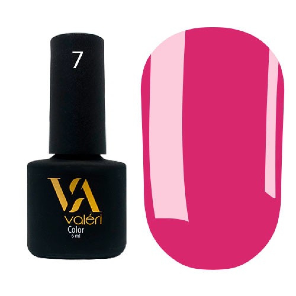 Гель-лак Valeri Color № 007 (яркий розовый, эмаль), 6 мл