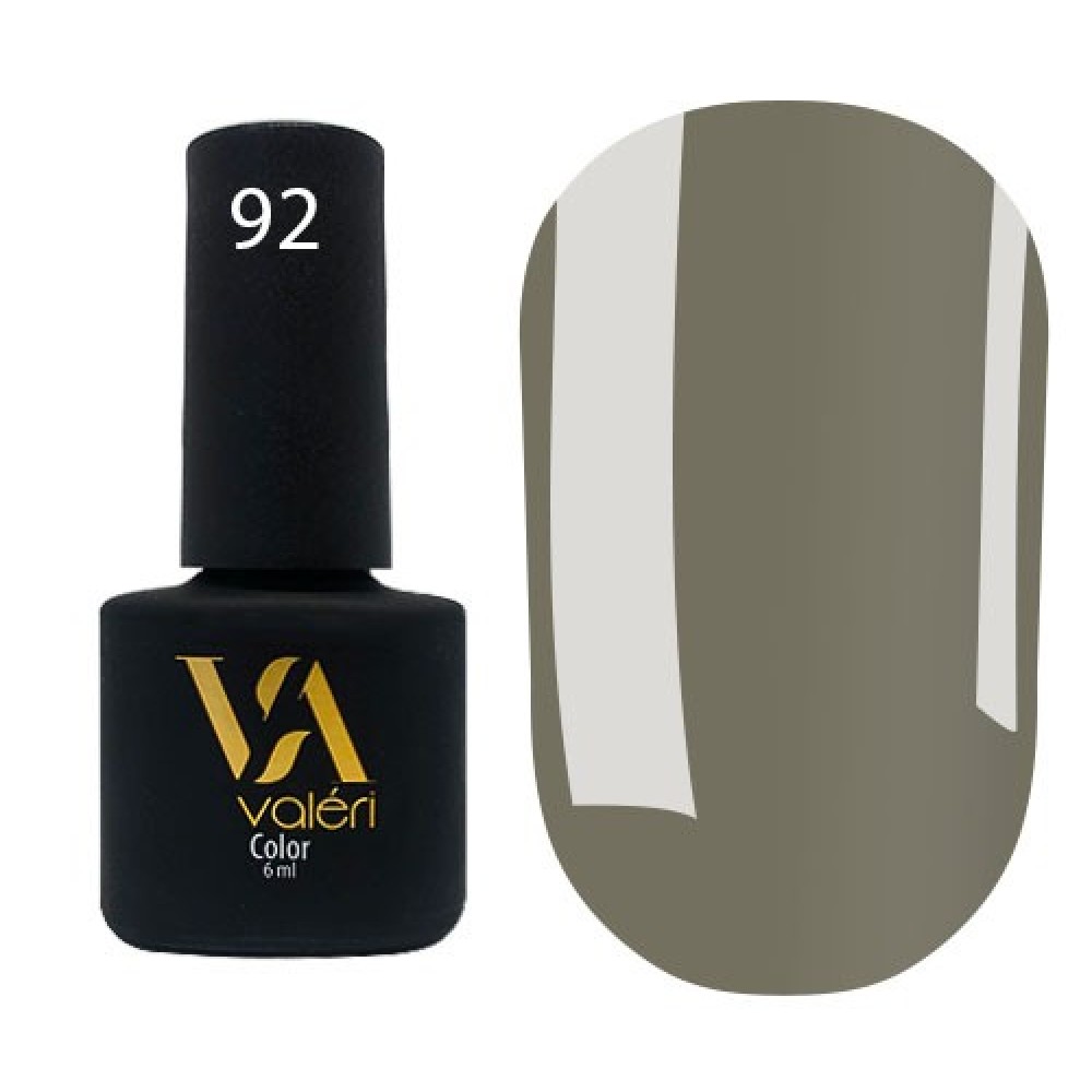 Гель-лак Valeri Color № 092 (темно-серый, эмаль), 6 мл