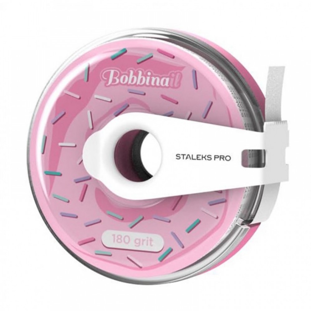 Сменный файл-лента белий в пластиковой катушке Bobbinail STALEKS PRO 180 грит (7 м)