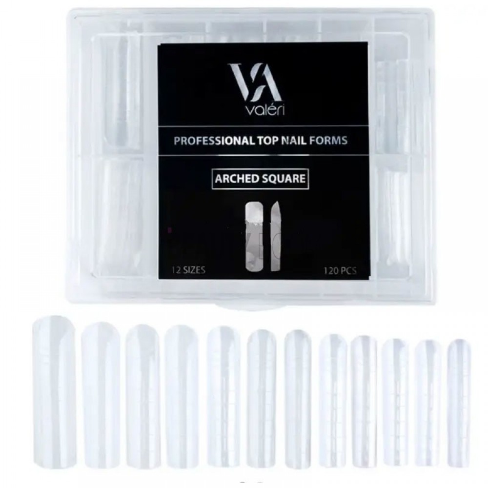 Верхние формы Арочный квадрат Valeri Top Nail Forms Arched Square (120 шт.)