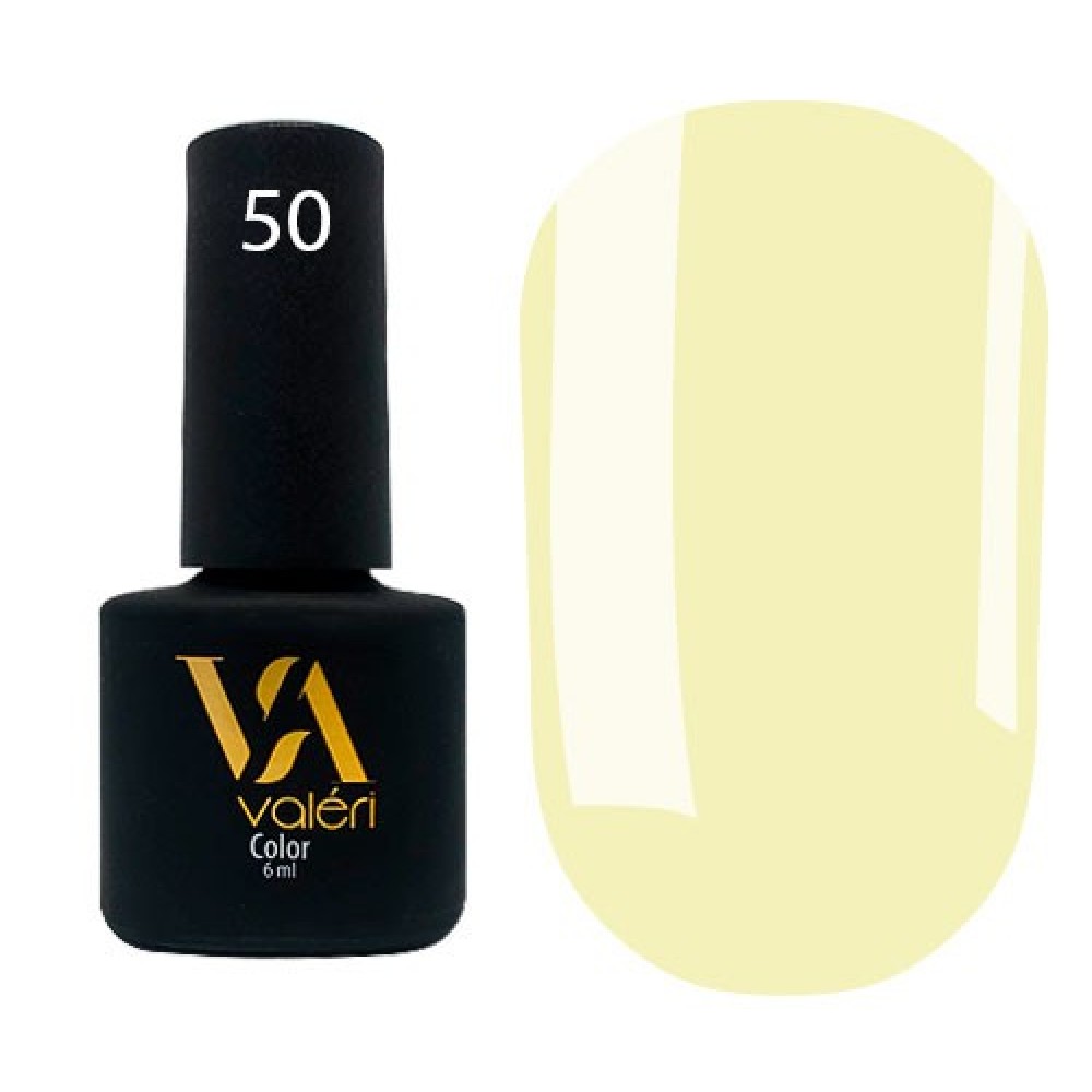 Гель-лак Valeri Color № 050 (светло-желтый, эмаль), 6 мл